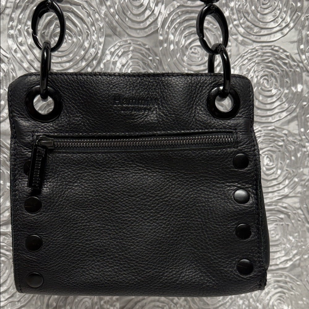 Hammit Tony Small Black Leather Crossbody Bag